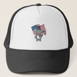 Retro Patriottische Koala Vlag Shirt Ontwerp_1 Trucker Pet