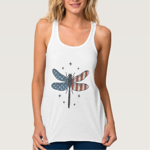 Retro Patriottische Libelle Vector T-shirt Ontwerp