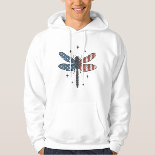 Retro Patriottische Libelle Vector T-shirt Ontwerp