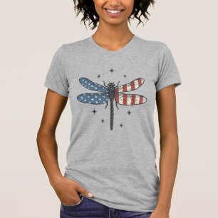 Retro Patriottische Libelle Vector T-shirt Ontwerp