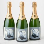 retro-patriottische oorlogsvrouw uit 1940 sparkling wijnetiket (Flessen)