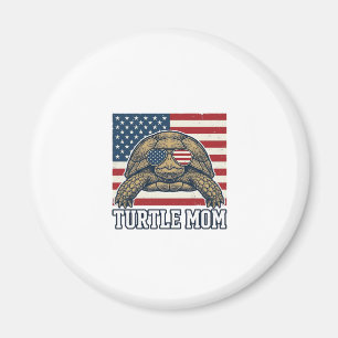 Retro Patriottische Schildpad Moeder T-shirt Ontwe Magneet