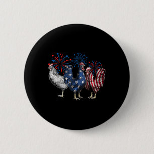 Retro Patriottische Usa Kip Usa Hen 4 Juli Fu Ronde Button 5,7 Cm