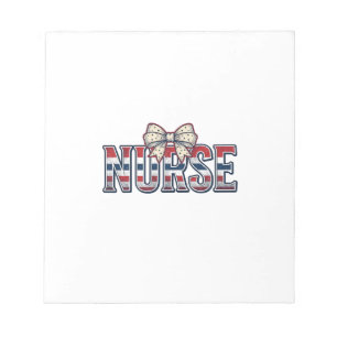 Retro Patriottische Verpleegster Strik Shirt Ontwe Notitieblok