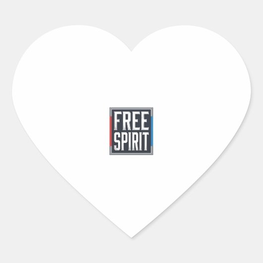 Retro Patriottische Vrije Geest Box Grafisch Ontwe Hart Sticker (Voorkant)