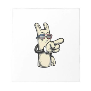 Retro Patriottische Wijzende Hand Cartoon T-shirt_ Notitieblok
