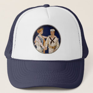 Retro Patriottisme, Lady Liberty met zeeman van de Trucker Pet