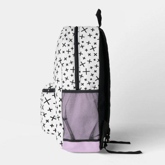 Retro Patroon en Lavendel Monogram Gepersonaliseer Bedrukte Rugzak (Rechts)