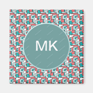 Retro Patroon van de Baksteen Magneet