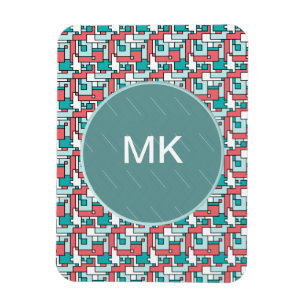 Retro Patroon van de Baksteen Magneet