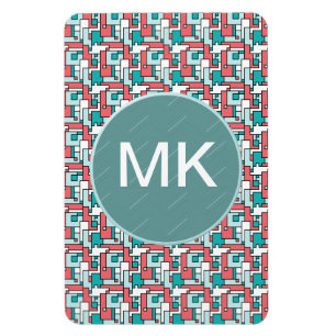 Retro Patroon van de Baksteen Magneet