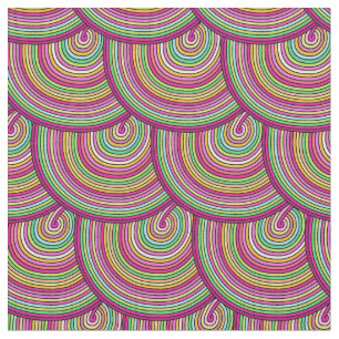 Retro Patroon van de Cirkels van de Regenboog Stof