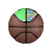 Retro Pattern 80s Bright Photo Basketball Ball Basketbal (Rechts)
