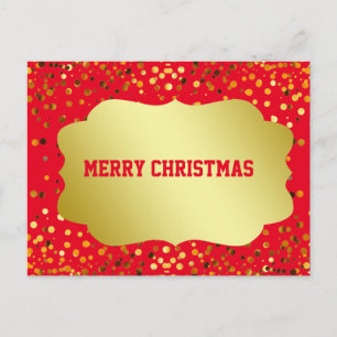 Retro Pattern Gold Emblem Gold Glitter Kerstmis Feestdagenkaart