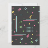 Retro Pattern & Modern Typography Birthday Party Kaart (Achterkant)