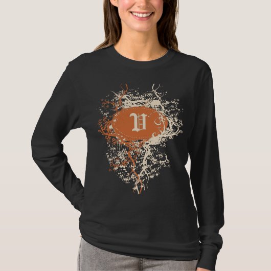  retro Pattern Monogram V T-shirt (Voorkant)