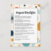 Retro  Pattern Wedding Gastgegevens Informatiekaartje (Voorkant)