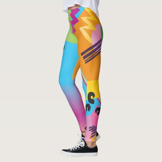 Retro Pattern Yogabroek Leggings (Links)