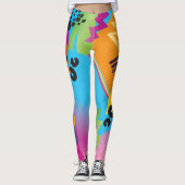Retro Pattern Yogabroek Leggings (Voorkant)