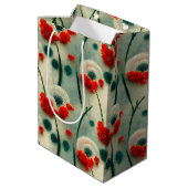 Rétro Pavot Sac cadeau moyen (Dos Angle)