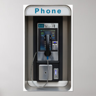 Retro Payphone Ontwerp, Telephone Booth Art Poster