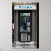 Retro Payphone Ontwerp, Telephone Booth Art Poster (Voorkant)