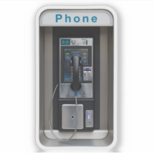 Retro Payphone Ontwerp, Telephone Booth Art Sticker