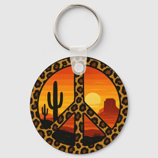 retro peace desert sleutelhanger (Voorkant)