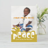 Retro Peace & Joy-fotokaart Feestdagenkaart (Staand voorkant)
