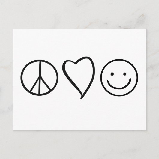 Retro Peace Love and Happiness Briefkaart (Voorkant)