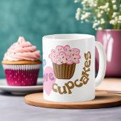 Retro Peace Love Cupcakes Coffee Mok