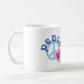 Retro Peace Love Cupcakes Coffee Mug (Gauche)