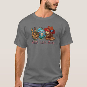 Retro Peace Love Rodeo Cowboy Boots and Pet Wester T-shirt