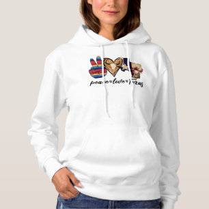 Retro Peace Love Texas Cowboy Boots Western Countr Hoodie