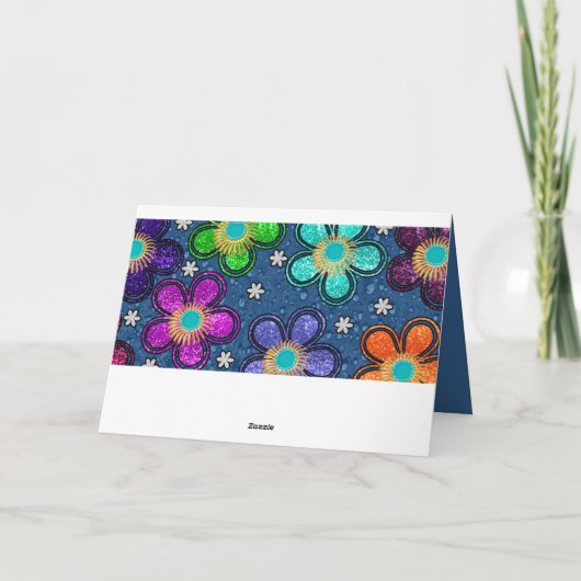 Retro Peace Out Hippie Style Flower Power Patroon Kaart (Achterkant)