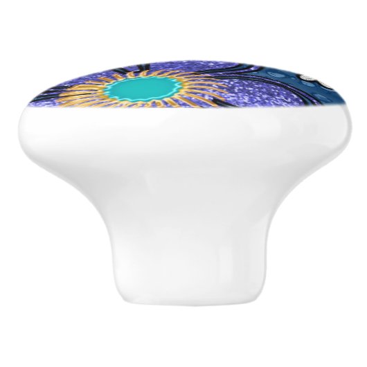 Retro Peace Out Hippie Style Flower Power Patroon Keramische Knop (Zijkant)