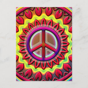 RETRO PEACE SIGN BRIEFKAART