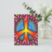 RETRO PEACE SIGN BRIEFKAART (Staand voorkant)