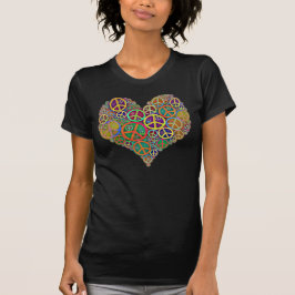 Retro Peace Sign-hart T-shirt