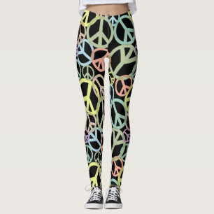 Retro Peace Sign Kleurrijke Leggings
