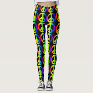 Retro Peace Sign Neon-Leggings Leggings