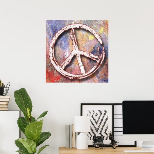 RETRO PEACE SIGN-POSTER POSTER (Thuiskantoor)
