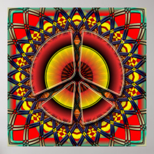 RETRO PEACE SIGN POSTER PRINT