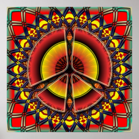 RETRO PEACE SIGN POSTER PRINT (Devant)