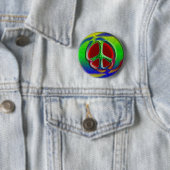 RETRO PEACE SIGN RONDE BUTTON 5,7 CM (In situ)