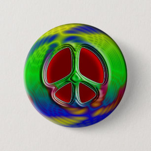 RETRO PEACE SIGN RONDE BUTTON 5,7 CM