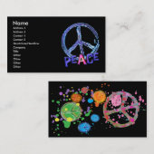 RETRO PEACE SIGN-VISITEKAARTJES VISITEKAARTJE (Voorkant / Achterkant)