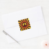 Retro Peace-teken Vierkante Sticker (Envelop)