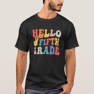 Retro Peace vijfde klas docent student eerste dag T-shirt