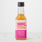 Retro Peach Drink in Love Bachelorette Weekend Likeurfles Etiket (Voorkant)